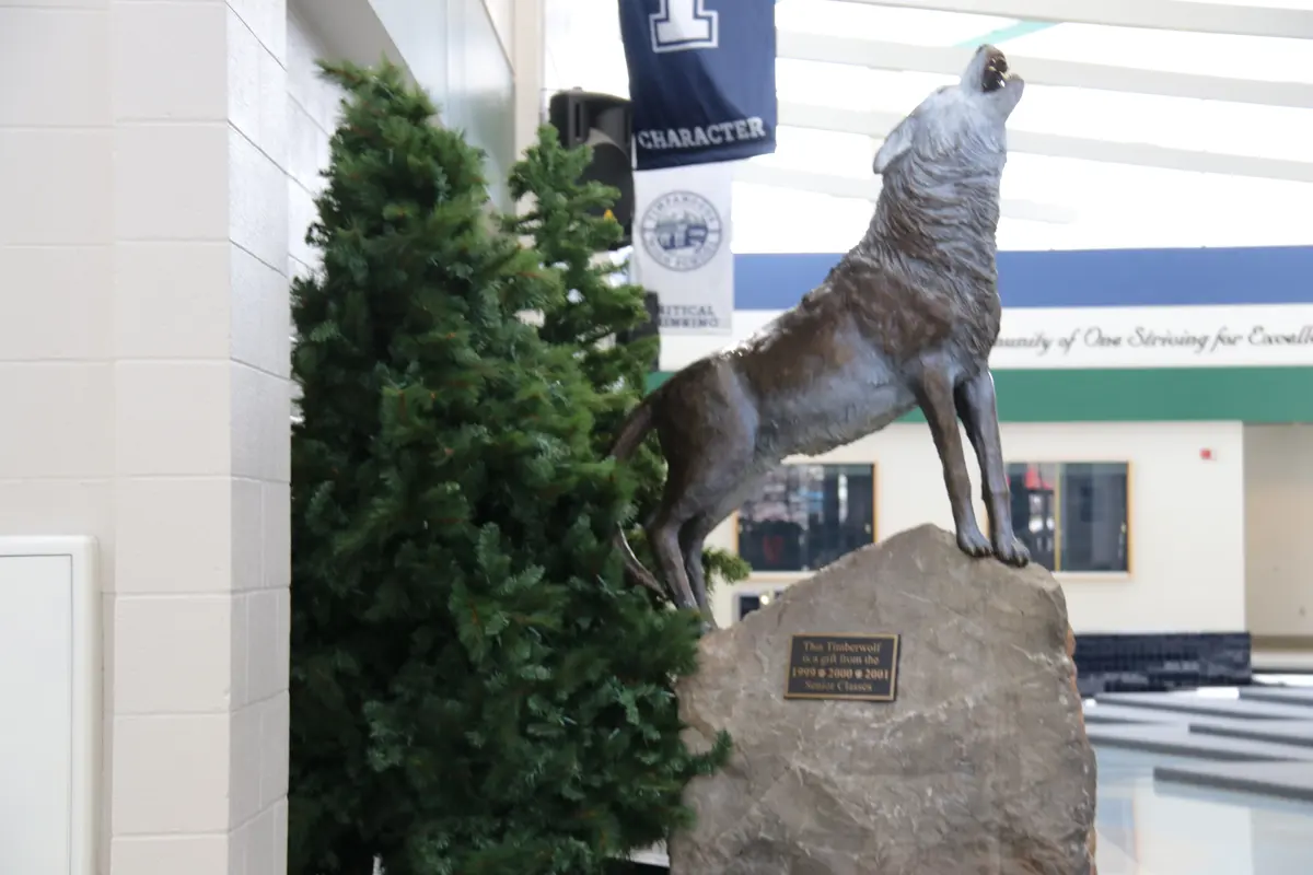 Timpanogos High School 校园狼形吉祥物雕塑