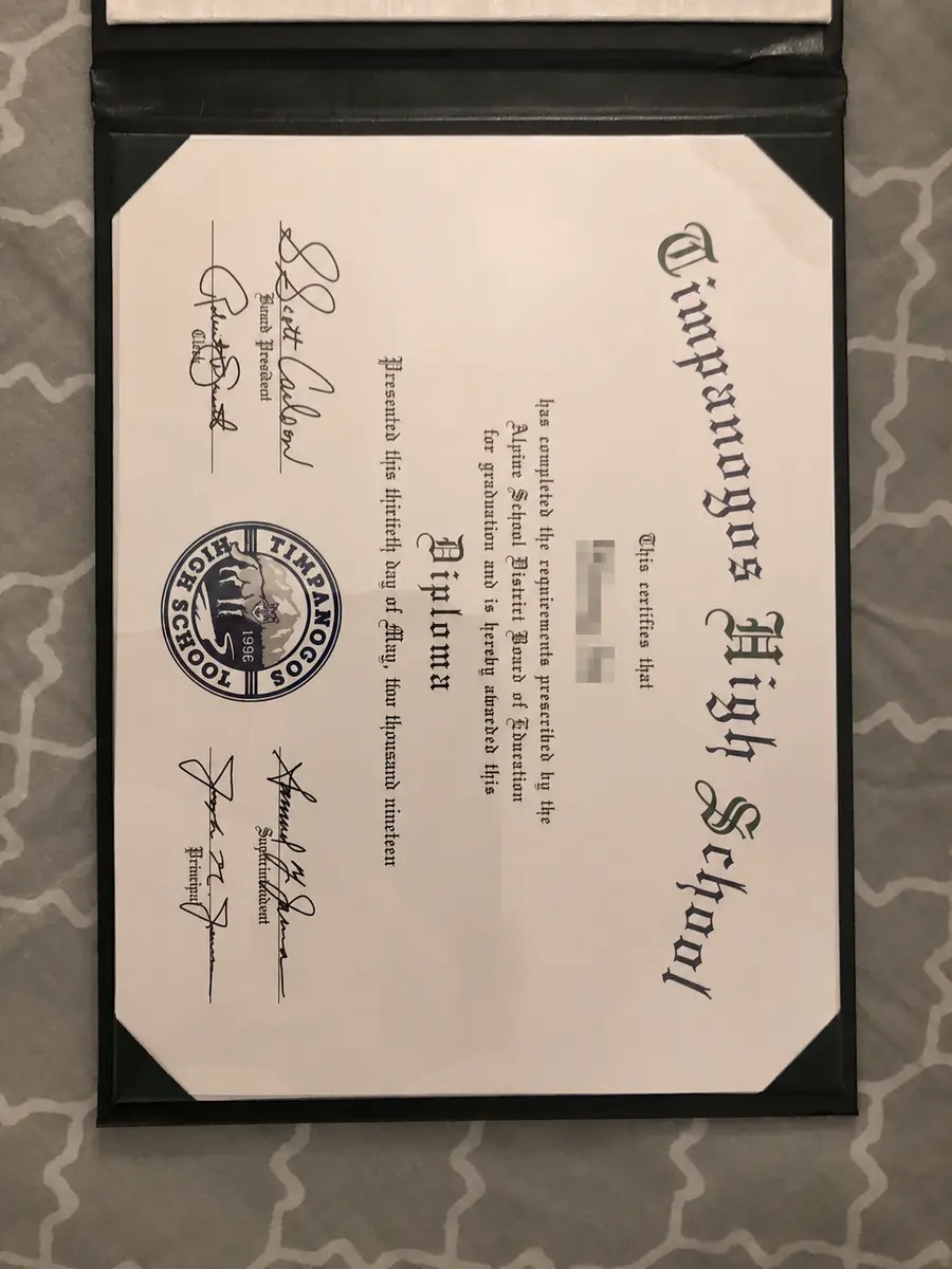 Timpanogos High School 正式毕业证书